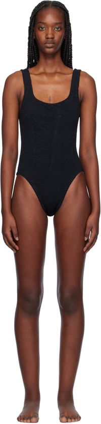 Hunza G Black Square Neck Swimsuit