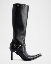 City Harness Leather Knee-High Boots