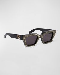 Virgil Embellished Square Acetate Sunglasses