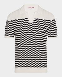 Men's Canet Textured Stripe Organic Cotton Polo Shirt