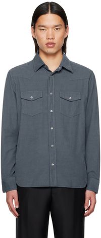 TOM FORD Chemise western bleue