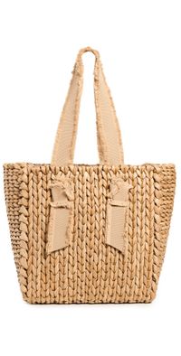PAMELA MUNSON Petite Isla Bahia Fringe Tote Camel One Size