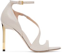 TOM FORD Gray Shiny Ayers Heeled Sandals