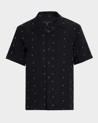 Men's Avery Embroidered Linen Camp Shirt