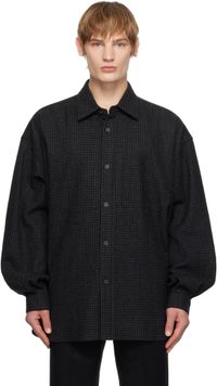 WOOYOUNGMI Black Wool Check Shirt