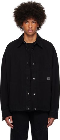 WOOYOUNGMI Black Pocket Detail Denim Shirt