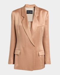 Cupro Double-Breasted Blazer Jacket