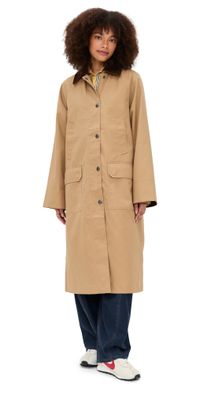 Alex Mill Lillian Coat In Twill Gaberdine Khaki XS