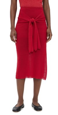 Proenza Schouler White Label Phelan Knit Skirt Dark Poppy XS