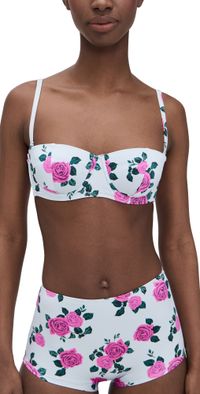 Good American Satin Underwire Bikini Top Vintage Rose S