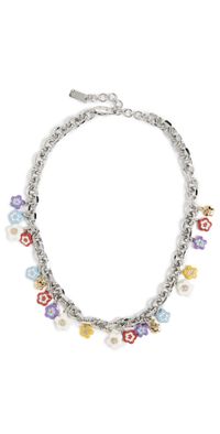 Marc Jacobs Wild Daisy Charm Necklace Silver Multi One Size