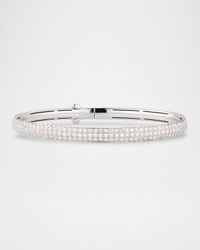 18K White Gold Thin Pavé Diamond Bangle