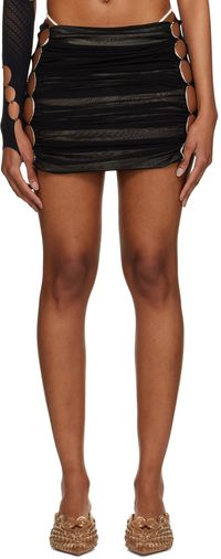 Rui Black Ruched Miniskirt