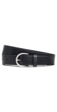 Madewell Medium Perfect Leather Belt Black and Silver XL