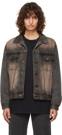 We11done Black Washed Denim Jacket