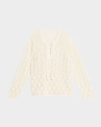 Keri Crochet Lace-Up Sweater