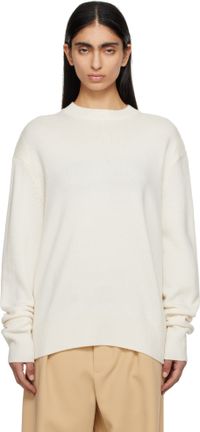 The Frankie Shop Off-White Rafaela Padded Knit Sweater
