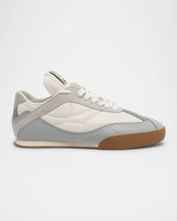 Kick Low-Top Mixed Leather Sneakers