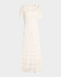 Lorelai Crochet-Embroidered Midi Dress