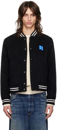 ADER error Black TRS Tag Varsity Bomber Jacket