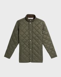 Boy's Suffolk Quilted Solid Coat, Size XXS-XL