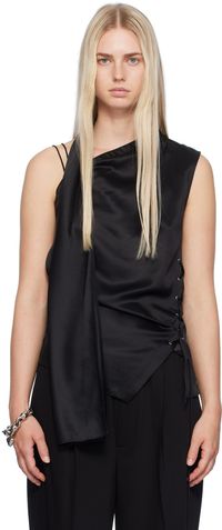Acne Studios Chemisier noir à garniture de style foulard