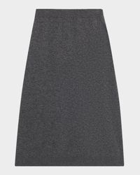 A-Line Double Cashmere Midi Skirt