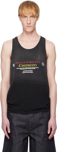 WILLY CHAVARRIA Black 'Chorizo' Destroyed Tank Top