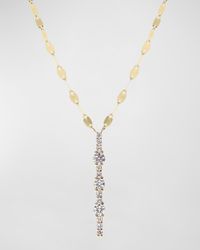 Flawless 14K Gold Linear Diamond Pendant Necklace