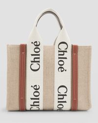 Woody Small Tote Bag in Linen with Crossbody Strap