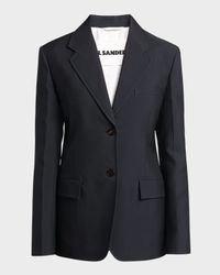 Topstitch Single-Breasted Blazer Jacket