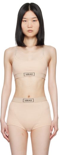 Versace Underwear Beige Scoop Neck Bra