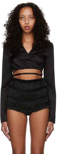 Anna October Black Iris Wrap Top