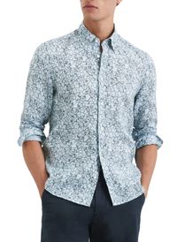 Marc O'polo - Chemise en lin imprimé - Taille 2XL - Bleu