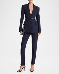 Sculpted Single-Breasted Blazer With Belt