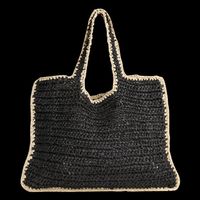 Pieces - Sac cabas en paille - Taille Unique - Noir