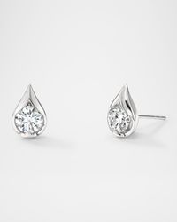 18K Yellow Gold LU Diamond Droplet Stud Earrings