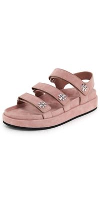 Tory Burch Kira Triple Strap Sport Sandals Malva/Silver 9