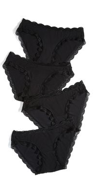 Stripe & Stare Bikini Briefs 4 Pack Black/Black/Black/Black 3X