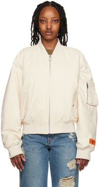 Heron Preston White Ex-Ray 8 Ball Bomber Jacket