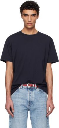 OUR LEGACY T-shirt droit bleu marine