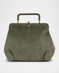 Pleated Suede Shoulder Bag