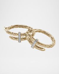 14K Diamond Spear Hoop Earrings, 22.5mm