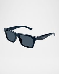 Men's AM0472SM Acetate Rectangle Sunglasses