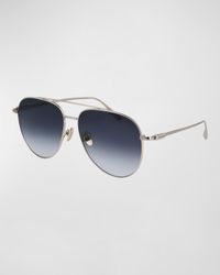 Men's Gancini Evolution Metal Aviator Sunglasses