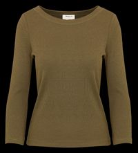 Maison 123 - Tee-shirt côtelé en coton mélangé - Taille XL - Kaki
