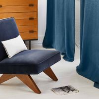 Madura - Rideau à galon fronceur - Taille 135x280 - Bleu