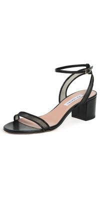 Aquazzura Minimalist Mesh Sandals 50mm Black 35.5
