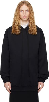 Ann Demeulemeester Black Ollie Printed High-Comfort Hoodie