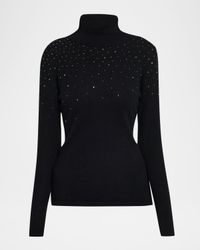 Cashmere Rhinestone Turtleneck Sweater